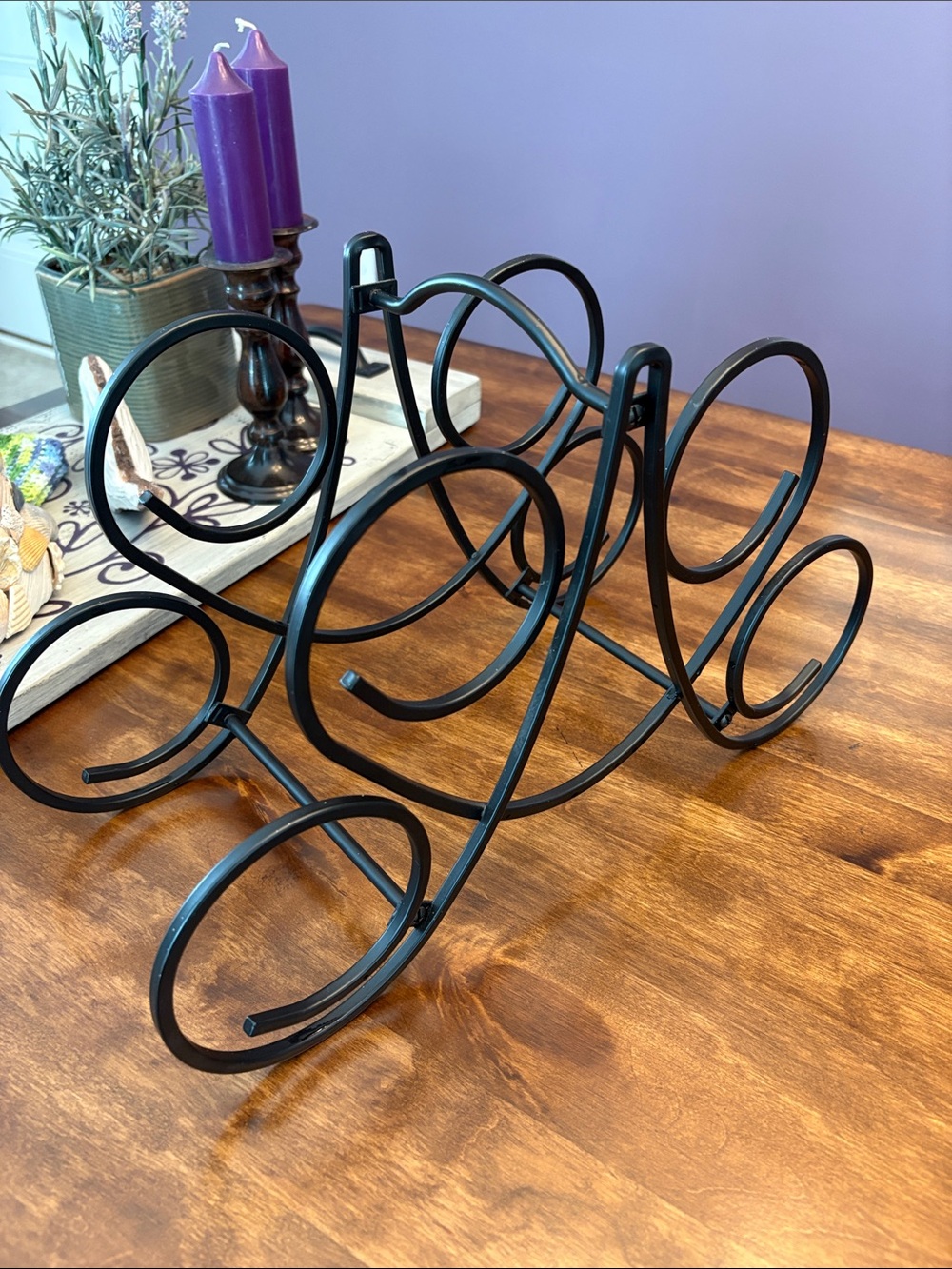 Pier 1 Black Metal Spiral Wine Rack